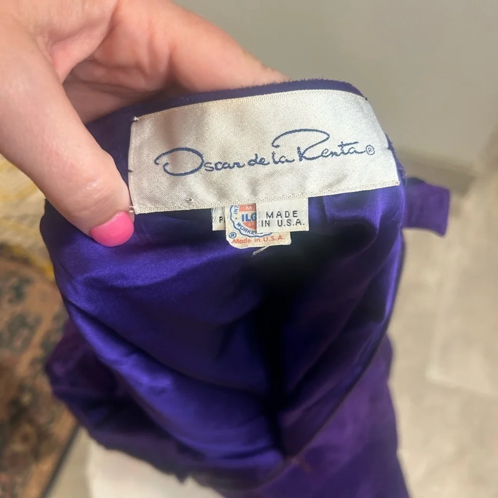 Oscar de la Renta Deep Purple Suede Skirt Quiet Luxury Old Money Size 12